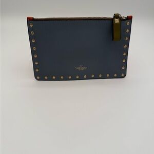 Valentino Garavani Rock Stud Calfskin Leather Clutch